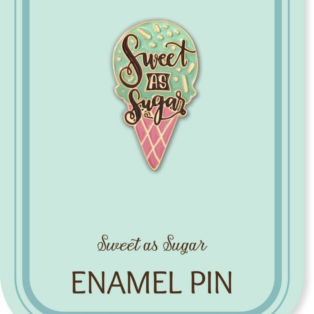 Life is Sweet Ice Cream Waffle Sugar Cone Enamel Lapel Pin